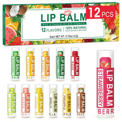 Bálsamo labial Dmsky, presentación de 12 sabores, ideal para regalar
