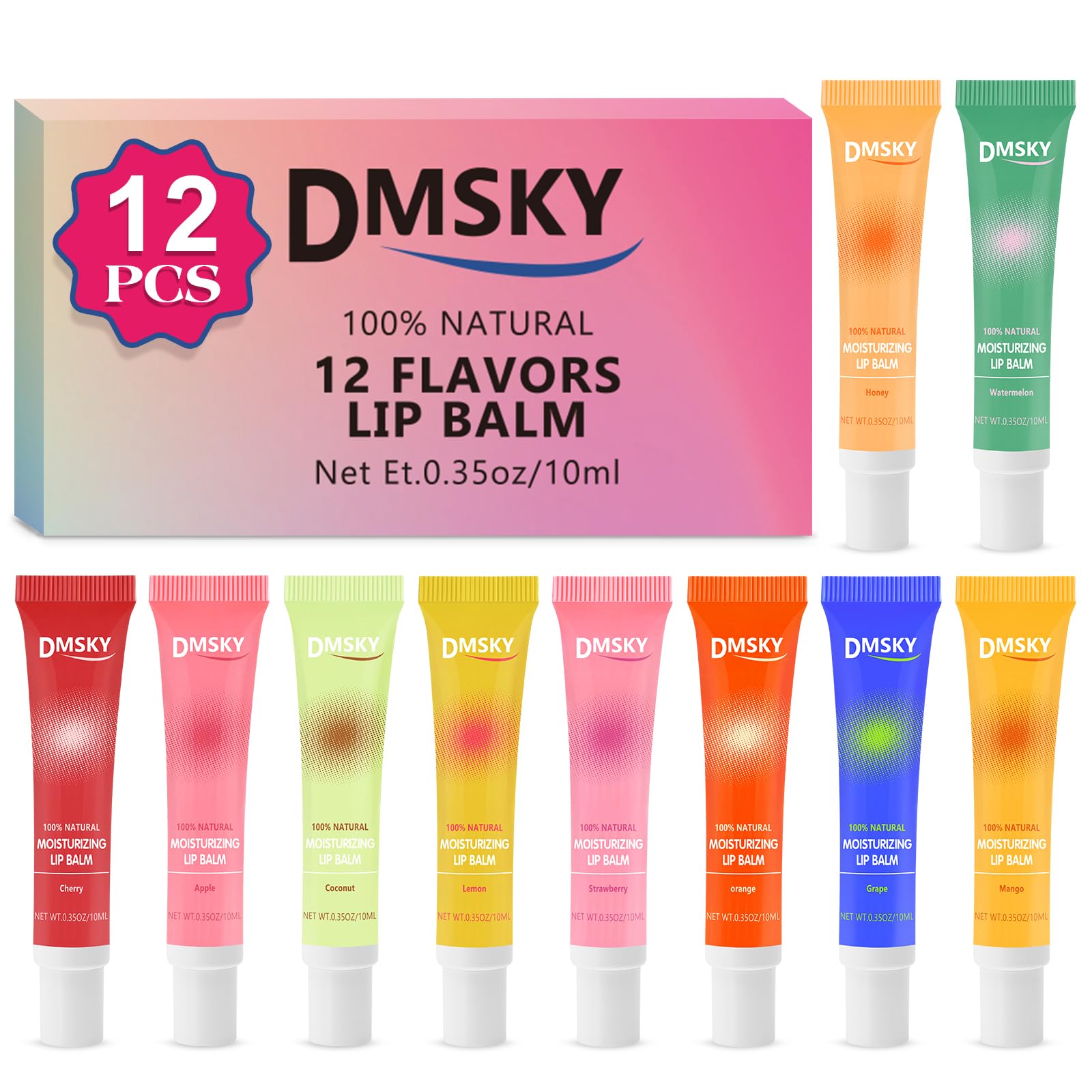 Brillo labial Dmsky en botella para aplicación limpia y duradera.
