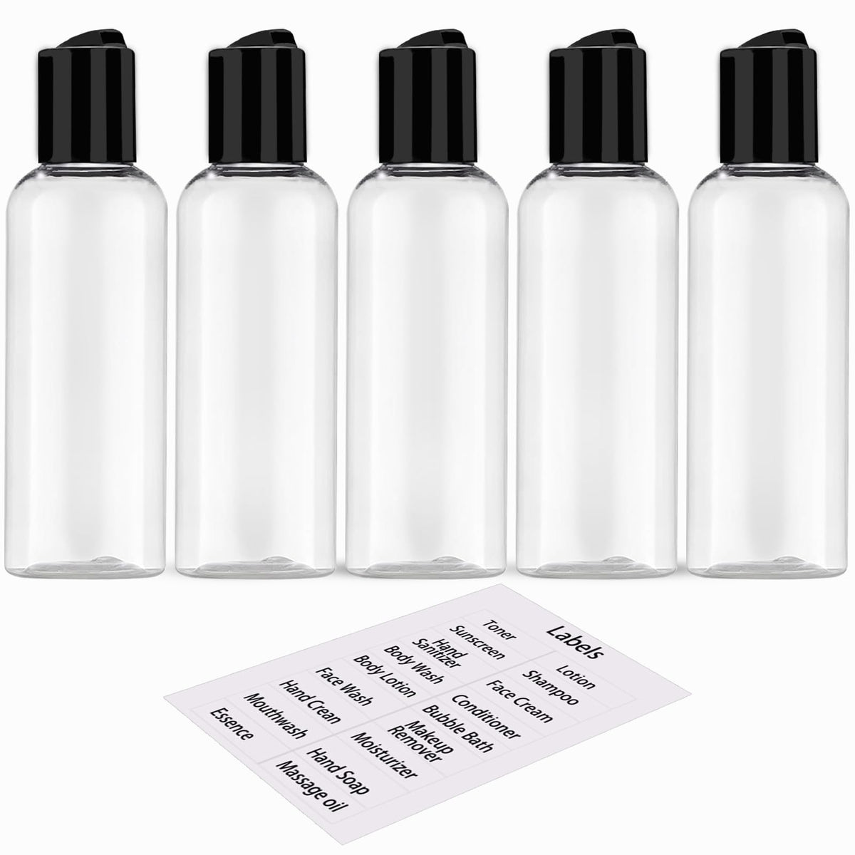 DNSEN botellas de viaje 3.4 oz con cierre hermético para viaje seguro