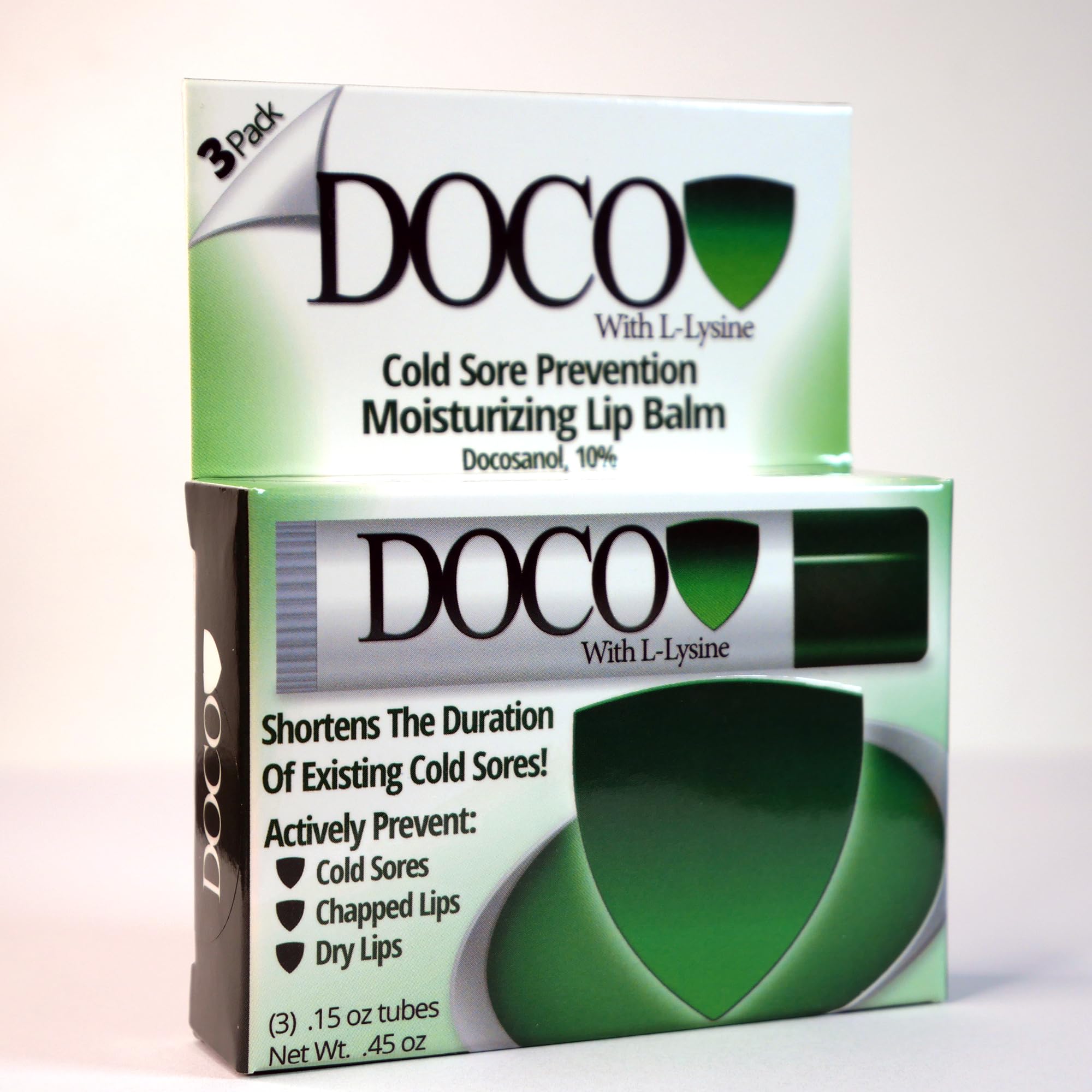 DocoShield bálsamo labial, textura cremosa, para suavidad instantánea.