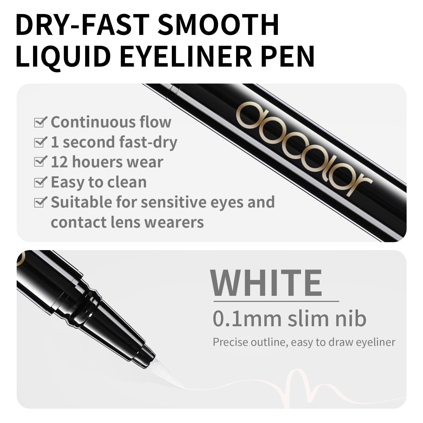 Docolor delineador con punta precisa para líneas delgadas y definidas.