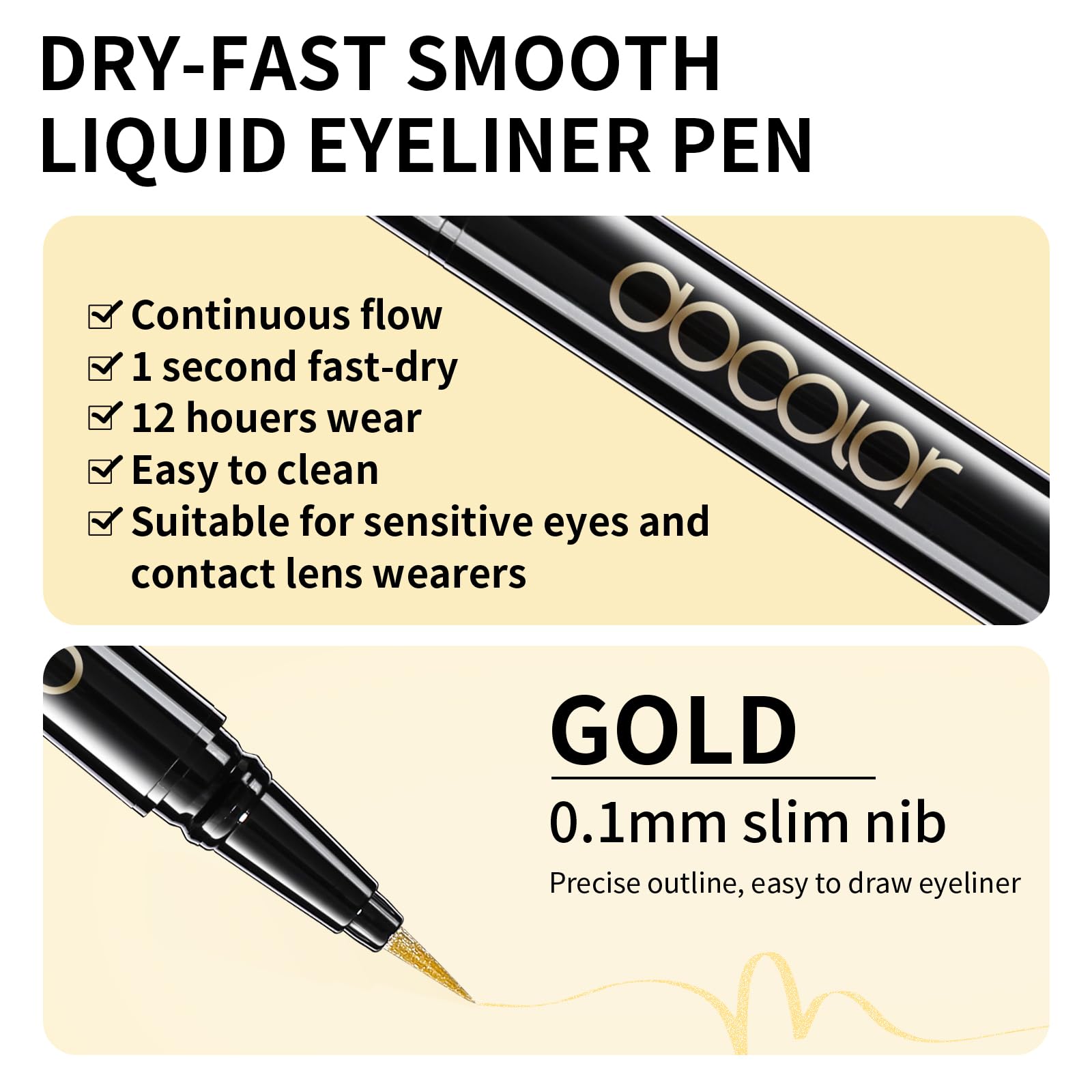 Docolor delineador con punta precisa y flexible para controlar grosor.