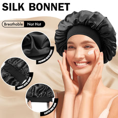 Doitory bonete satén para dormir, protege cabello natural y rizos durante la noche
