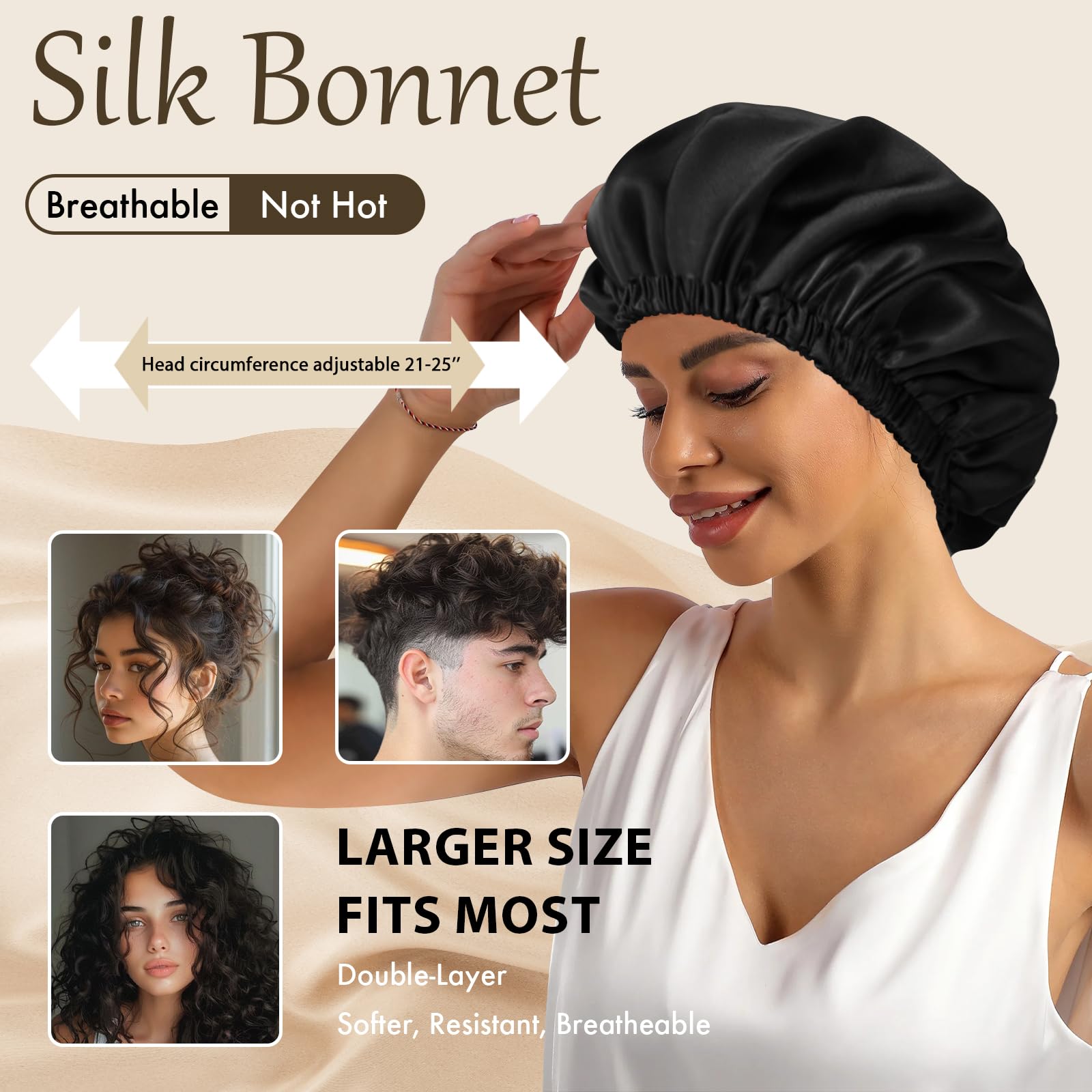 Doitory bonete unisex para dormir ideal para cabello natural y rizado