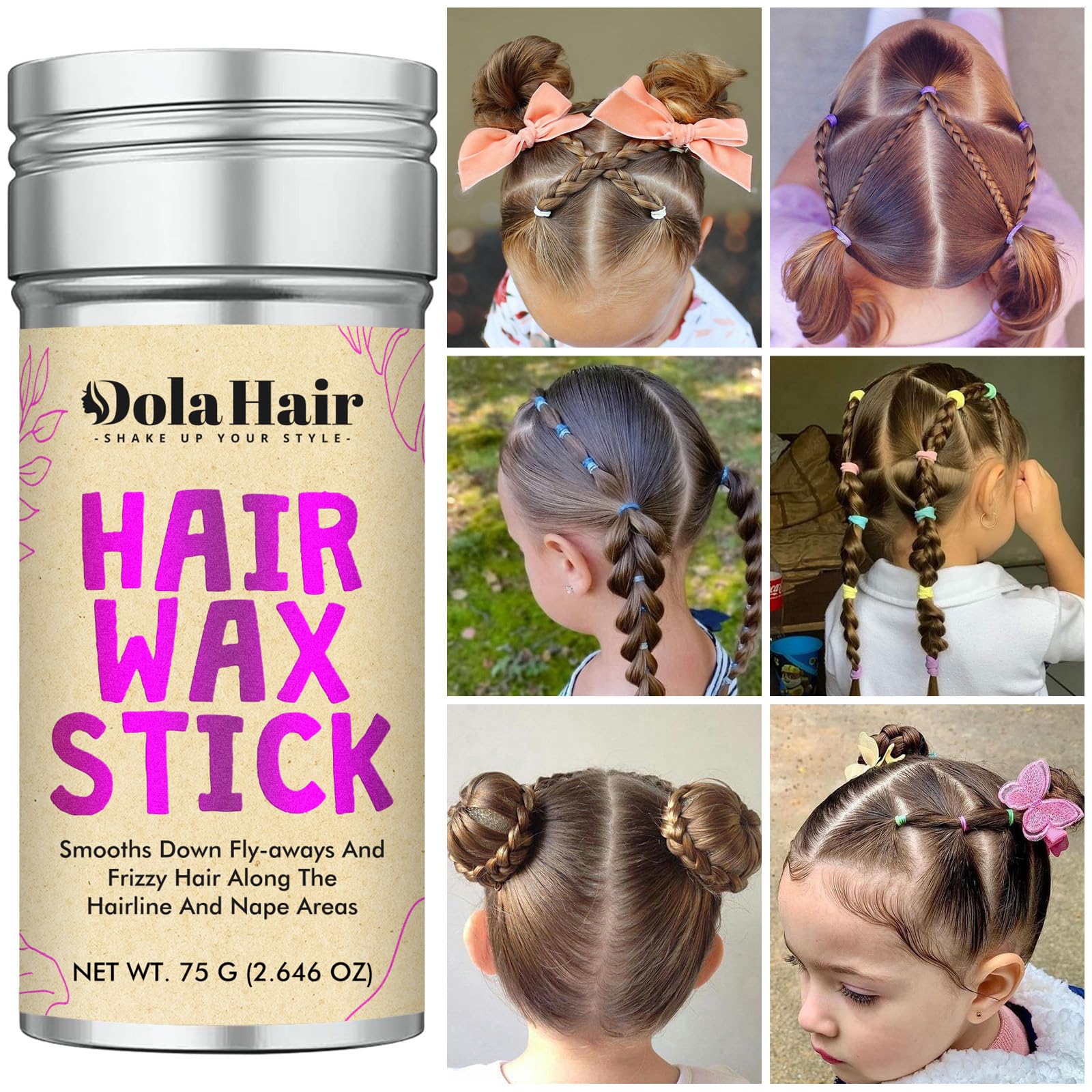 Dolahair barra de cera para peinados lisos y recogidos duraderos.