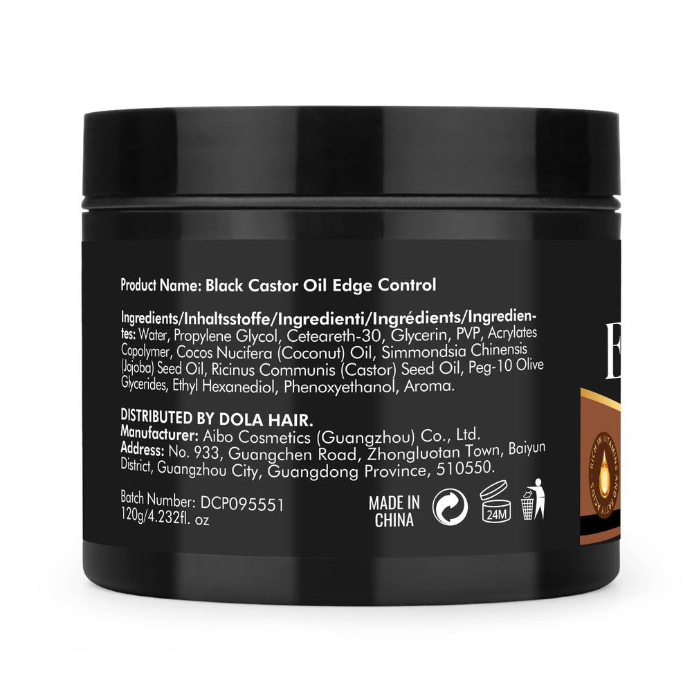 Dolahair Edge Control used for a polished ponytail styling.