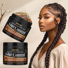 Dolahair Edge Control jar back view highlighting clean, alcohol-free formula.