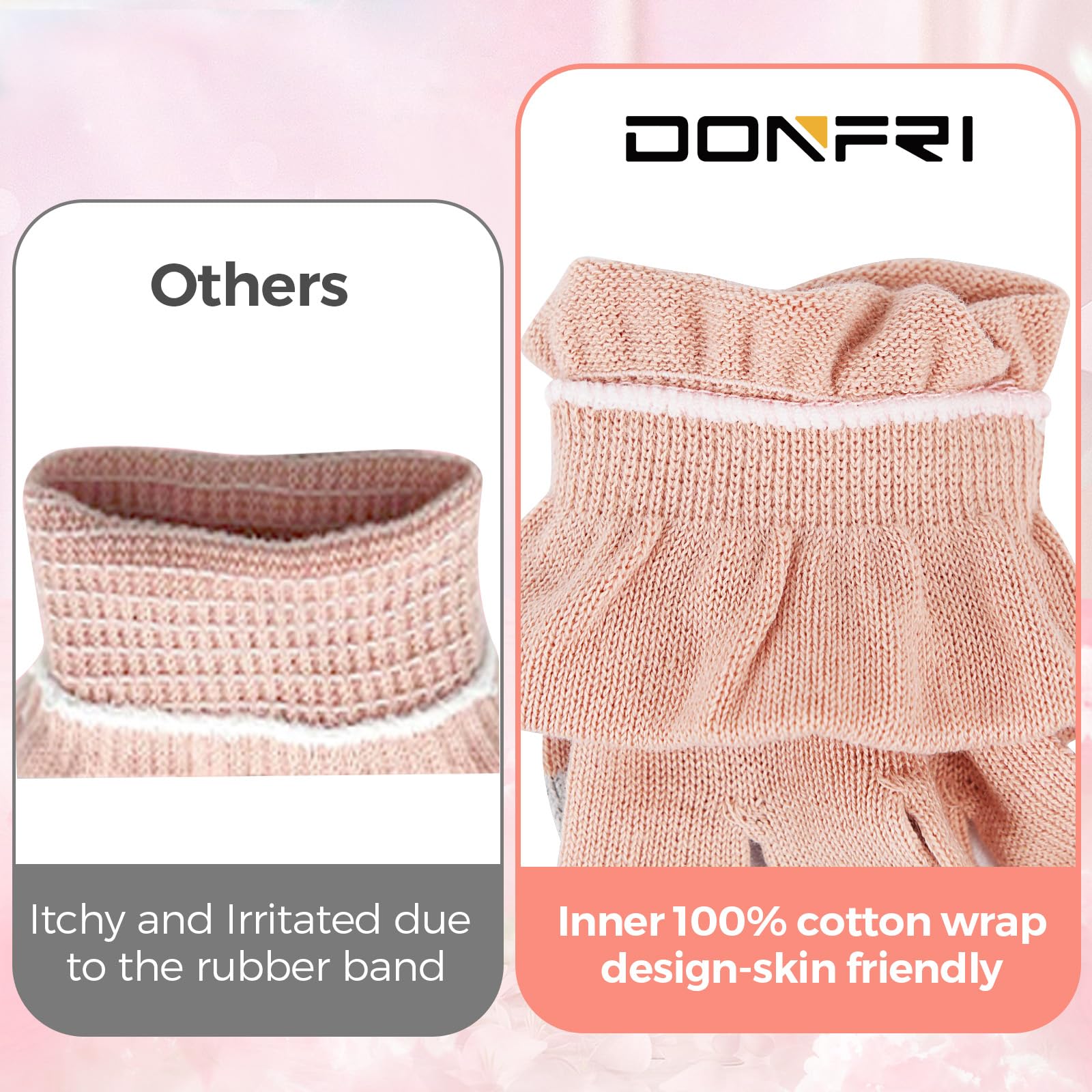 Guantes Donfri confort para piel sensible y uñas cuidadas.