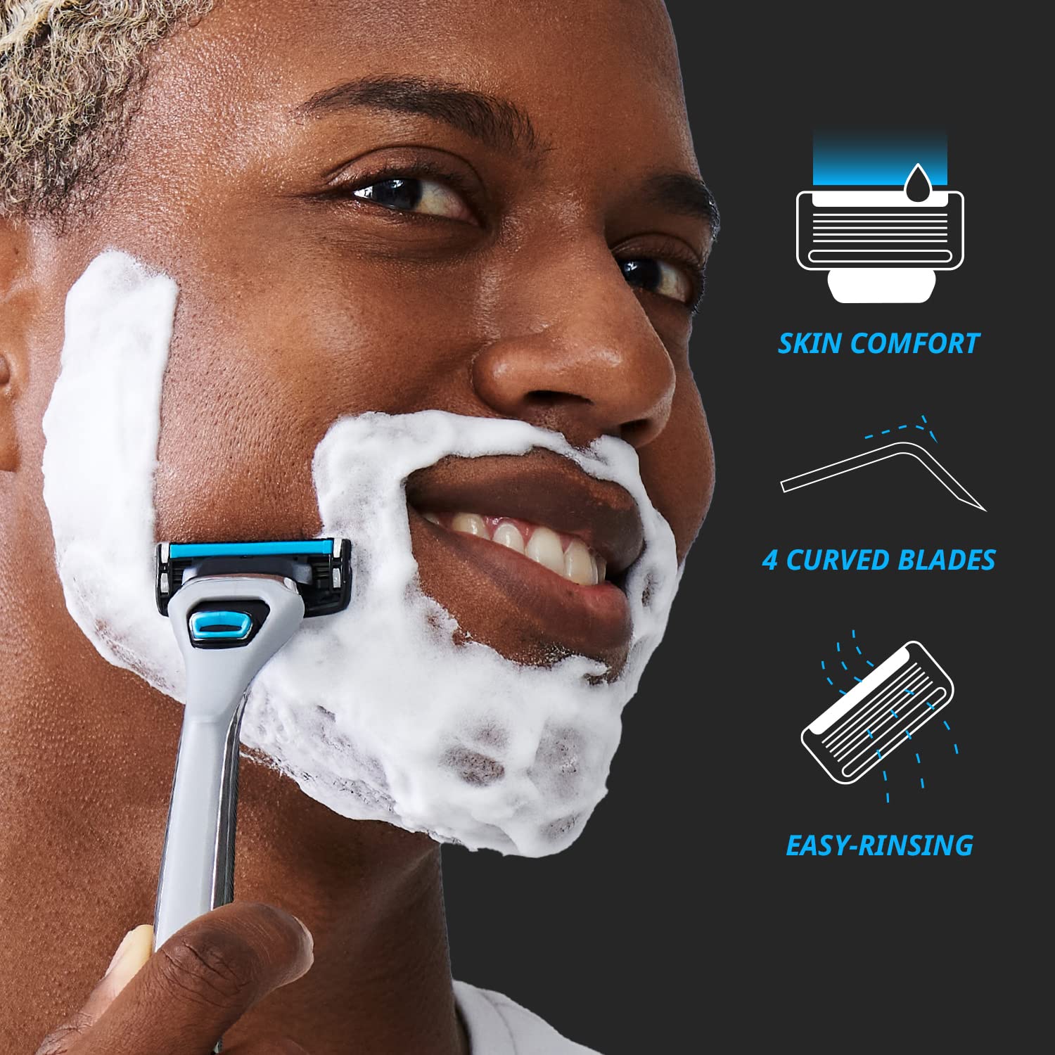 Dorco Pace 4 Pro: guía Guardbar para menos irritación al pasar la cuchilla.