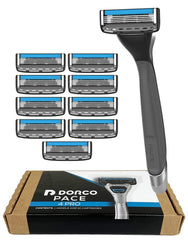 Dorco Pace 4 Pro: mango ergonómico para un afeitado suave y cómodo.