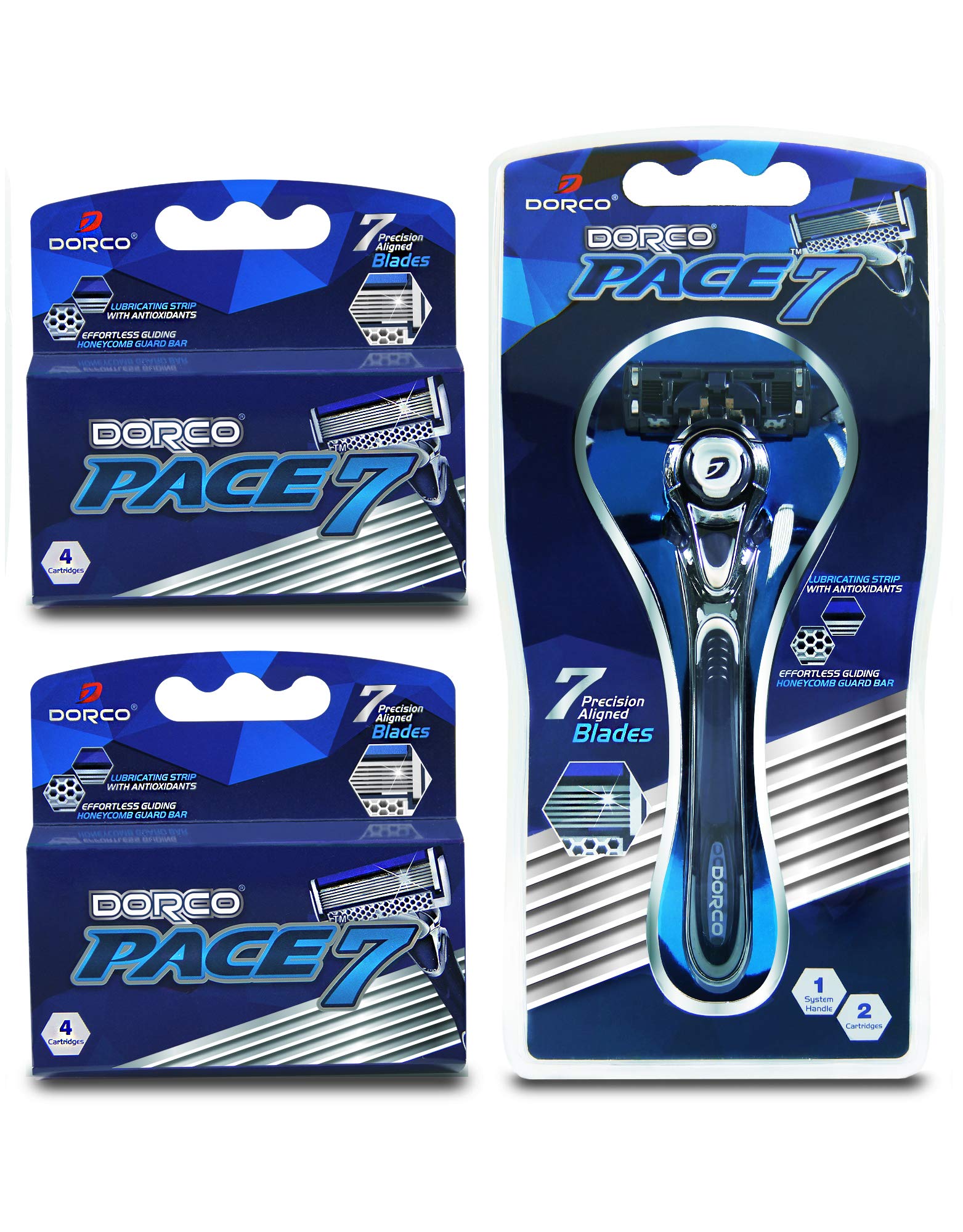Dorco Pace 7 con cuchillas curvadas ofrece afeitado suave y controlado.