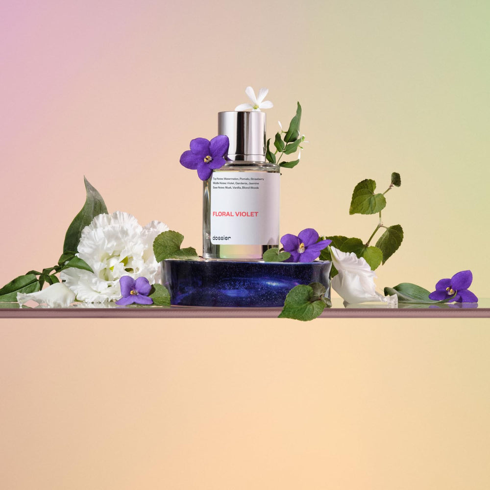 Dossier Floral Violet tapa: cierre seguro y aroma refinado