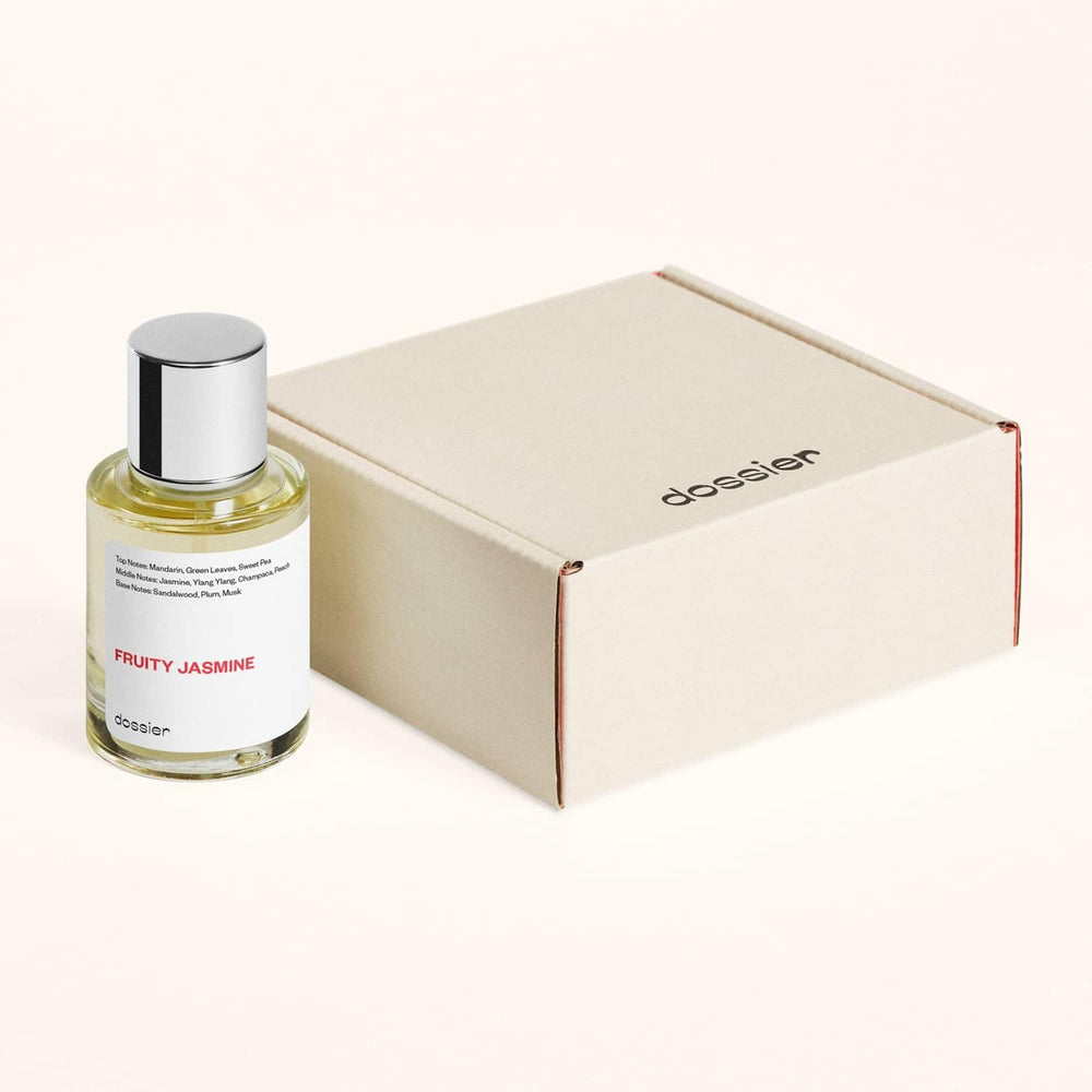 Dossier Fruity Jasmine 50ml bottle emphasizes compact travel size