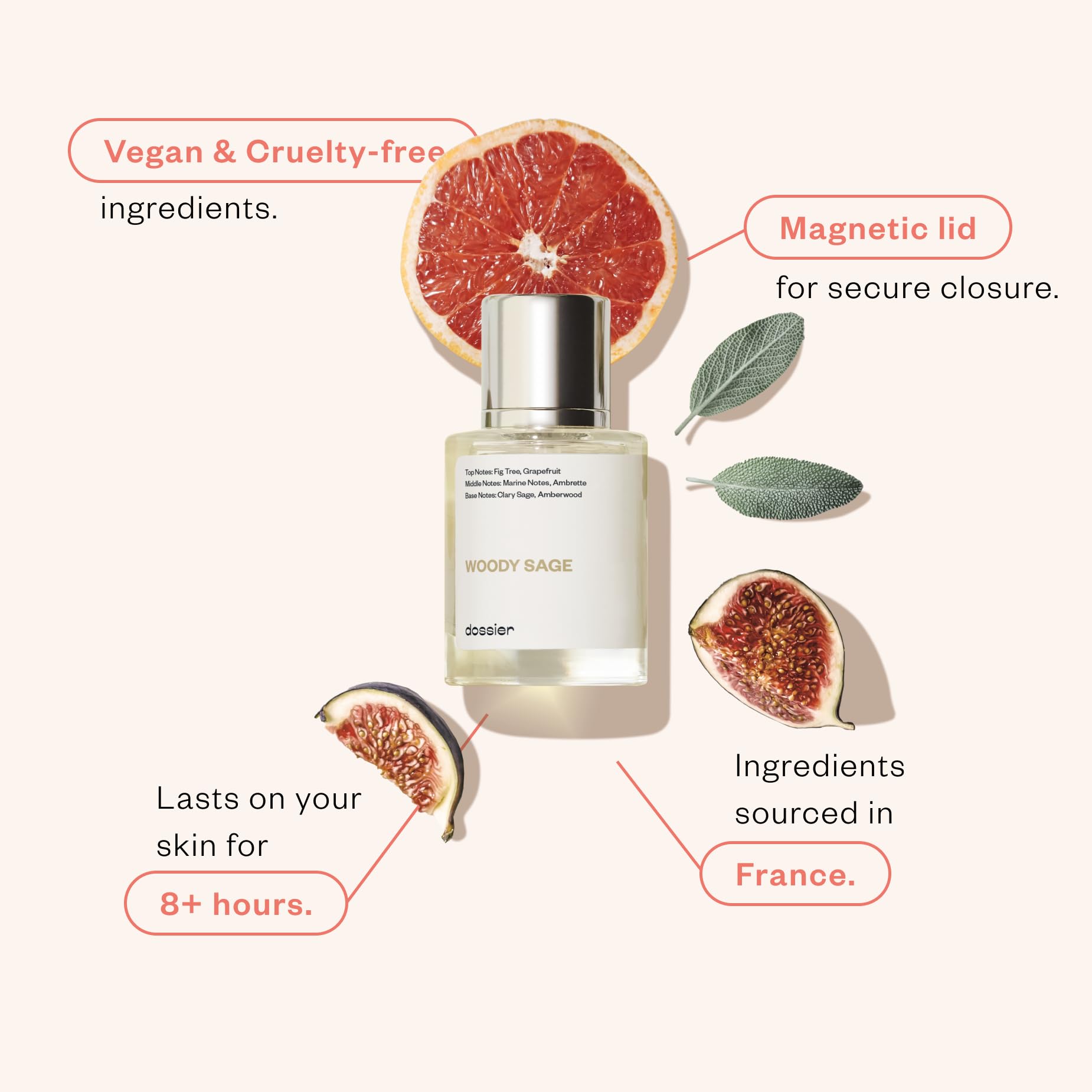 Dossier Woody Sage — spray: aplicación suave para una frescura prolongada