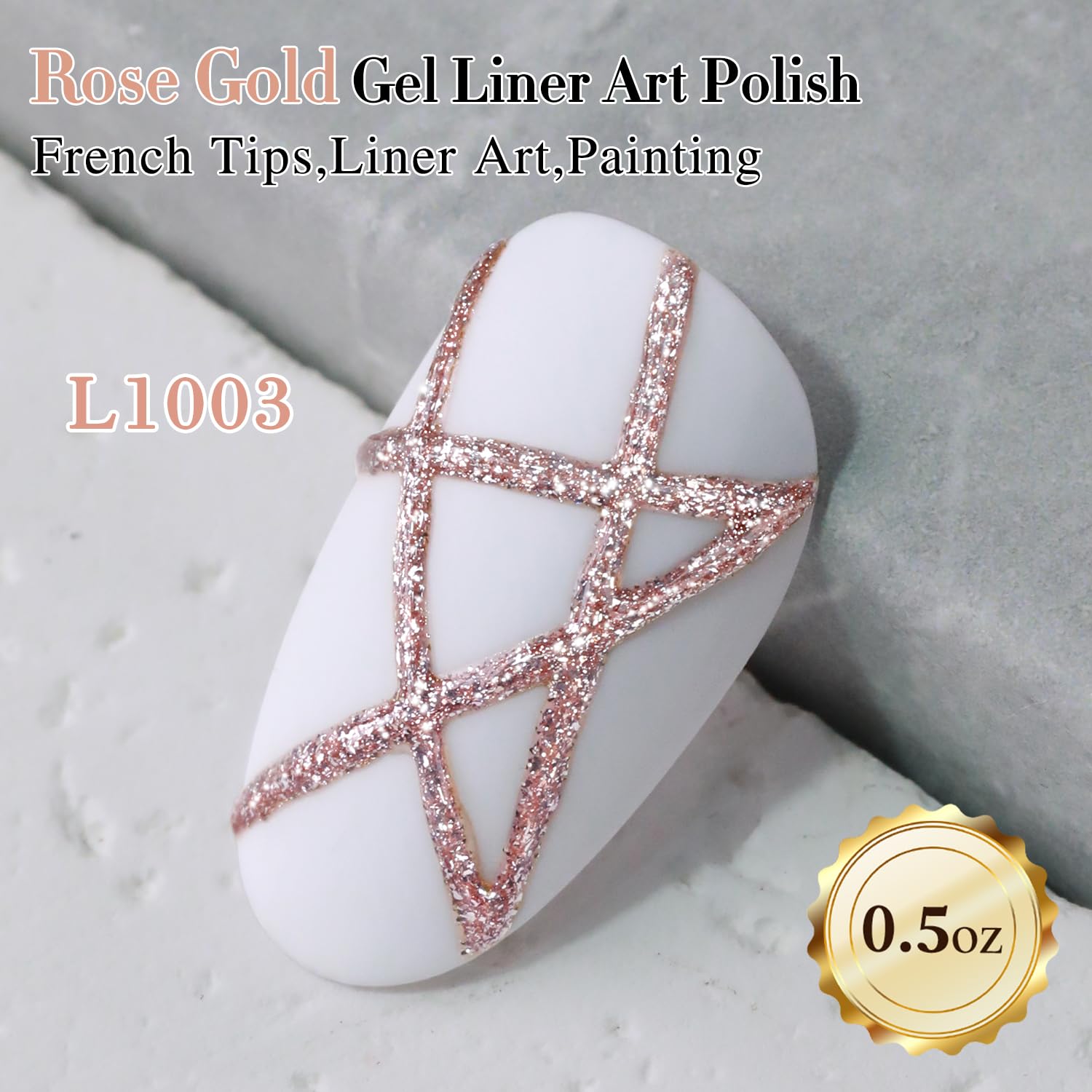 Double Rhythm bote 15 ml gel bronce: aplicación precisa para diseño diario