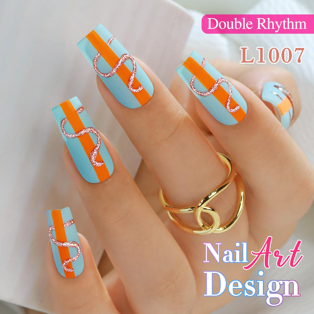Double Rhythm cobre-oro metalizado en uñas ofrece efecto cromado duradero