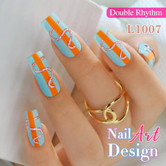Double Rhythm cobre-oro metalizado en uñas ofrece efecto cromado duradero