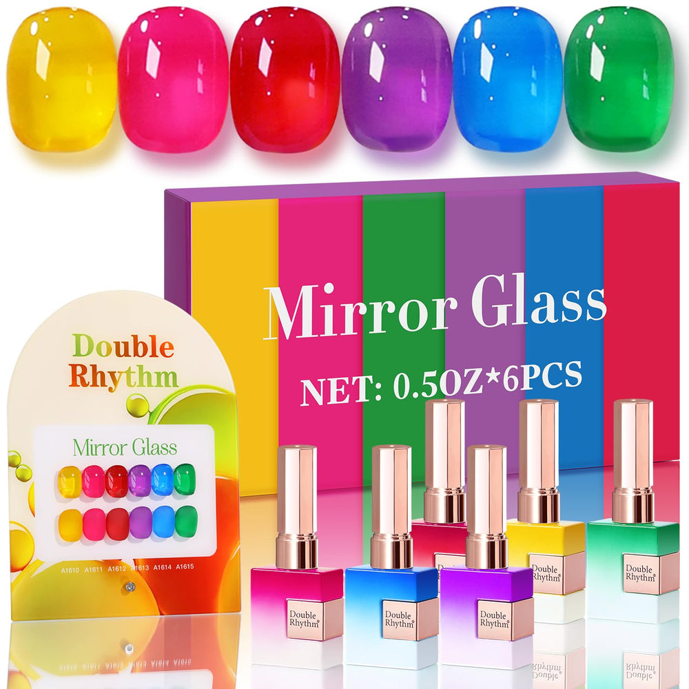 Double Rhythm: conjunto esmaltes gel 15ml 6 piezas para un acabado uniforme.