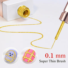 Delineador gel dorado intenso de Double Rhythm para uñas llamativas.