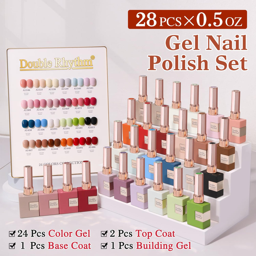 Double Rhythm esmalte gel Blanco-Rosado para looks suaves y elegantes.