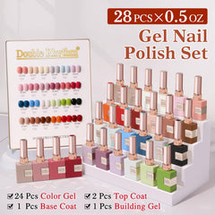 Double Rhythm esmalte gel Blanco-Rosado para looks suaves y elegantes.