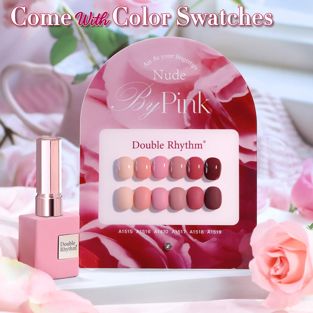 Double Rhythm en tono burdeos: gel con acabado brillante y cobertura uniforme para uñas.