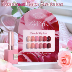 Double Rhythm en tono burdeos: gel con acabado brillante y cobertura uniforme para uñas.