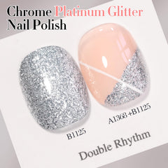 Double Rhythm gel plateado para uñas, acabado reflectante y versátil