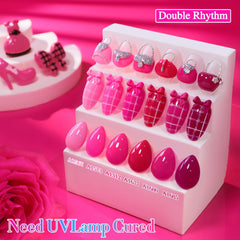 Gel de construction Double Rhythm, structure renforcée et couleur durable.