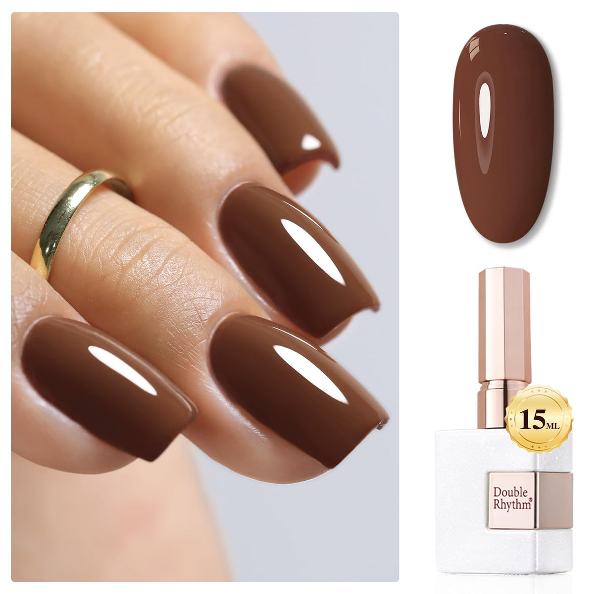 Double Rhythm Esmalte de gel botella 15ml color perla blanca para uñas elegantes