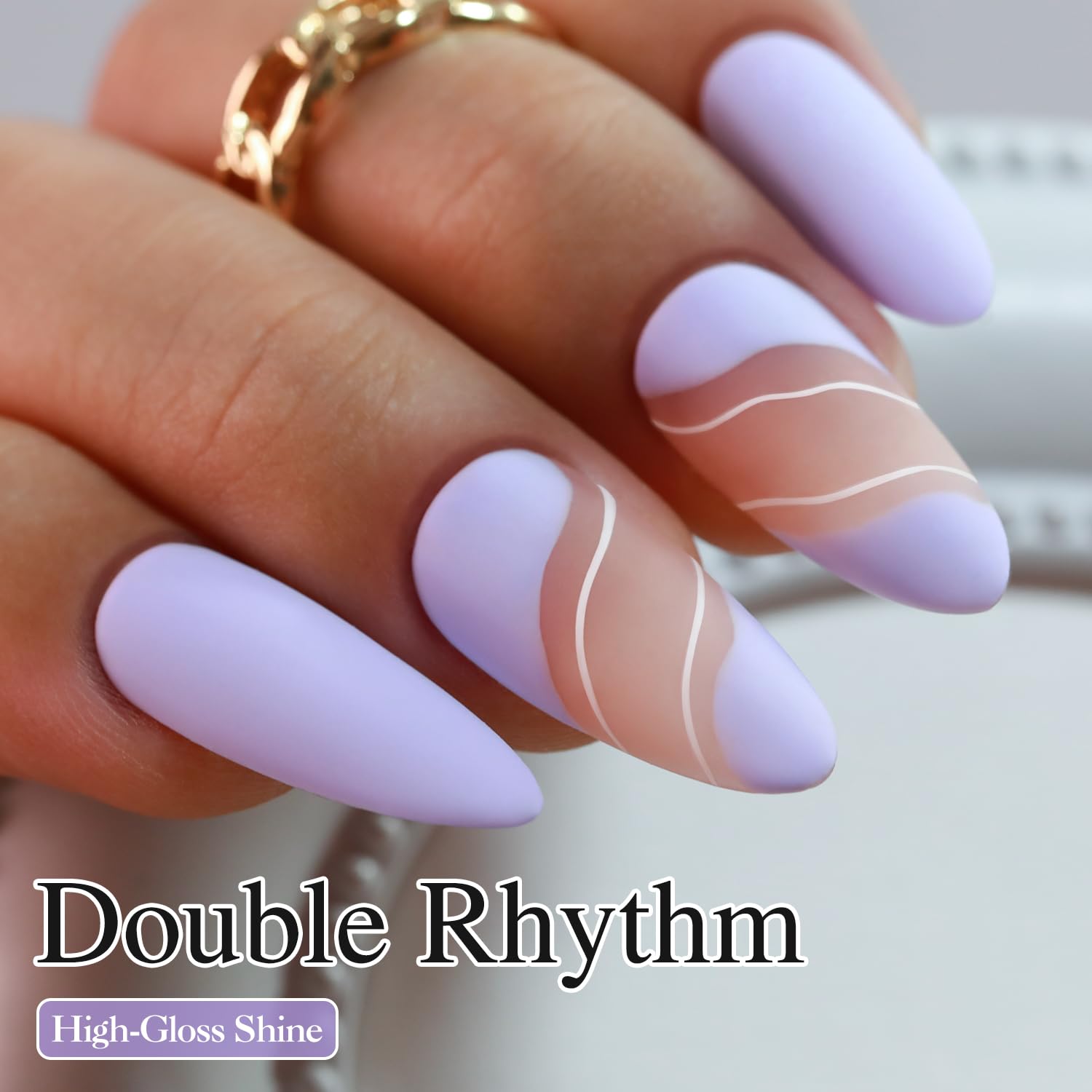 Muestra de color lila translúcido de Double Rhythm para uñas