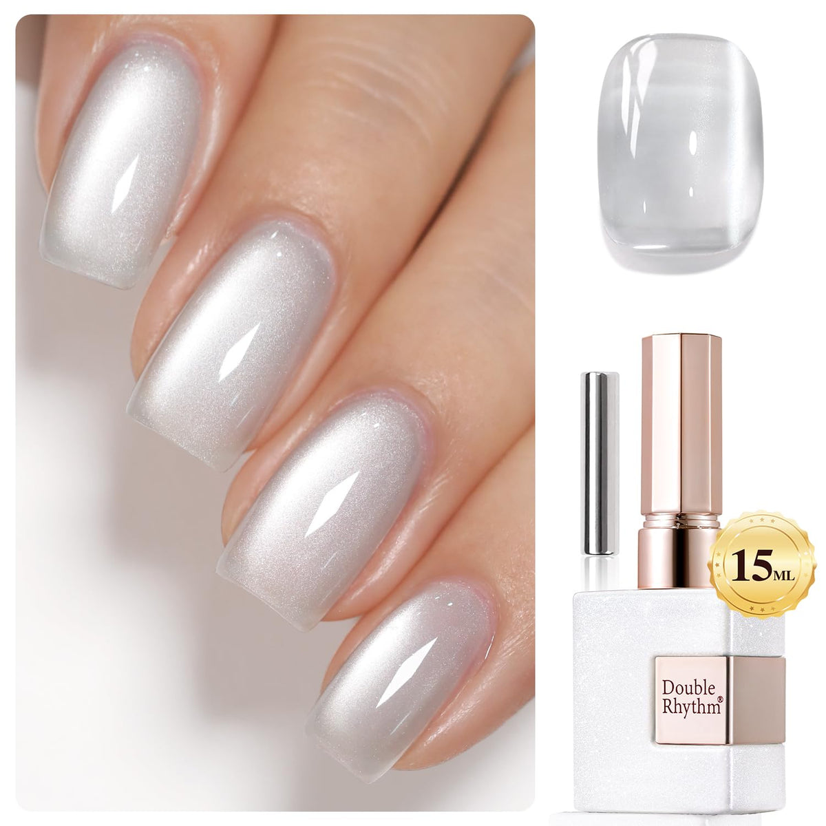 Double Rhythm Jelly Glass con imán: efecto ojo de gato en uñas para brillo impresionante