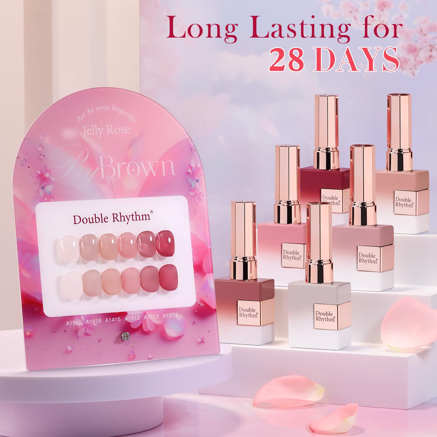 Set de 6 piezas Double Rhythm gel 15 ml cada frasco.