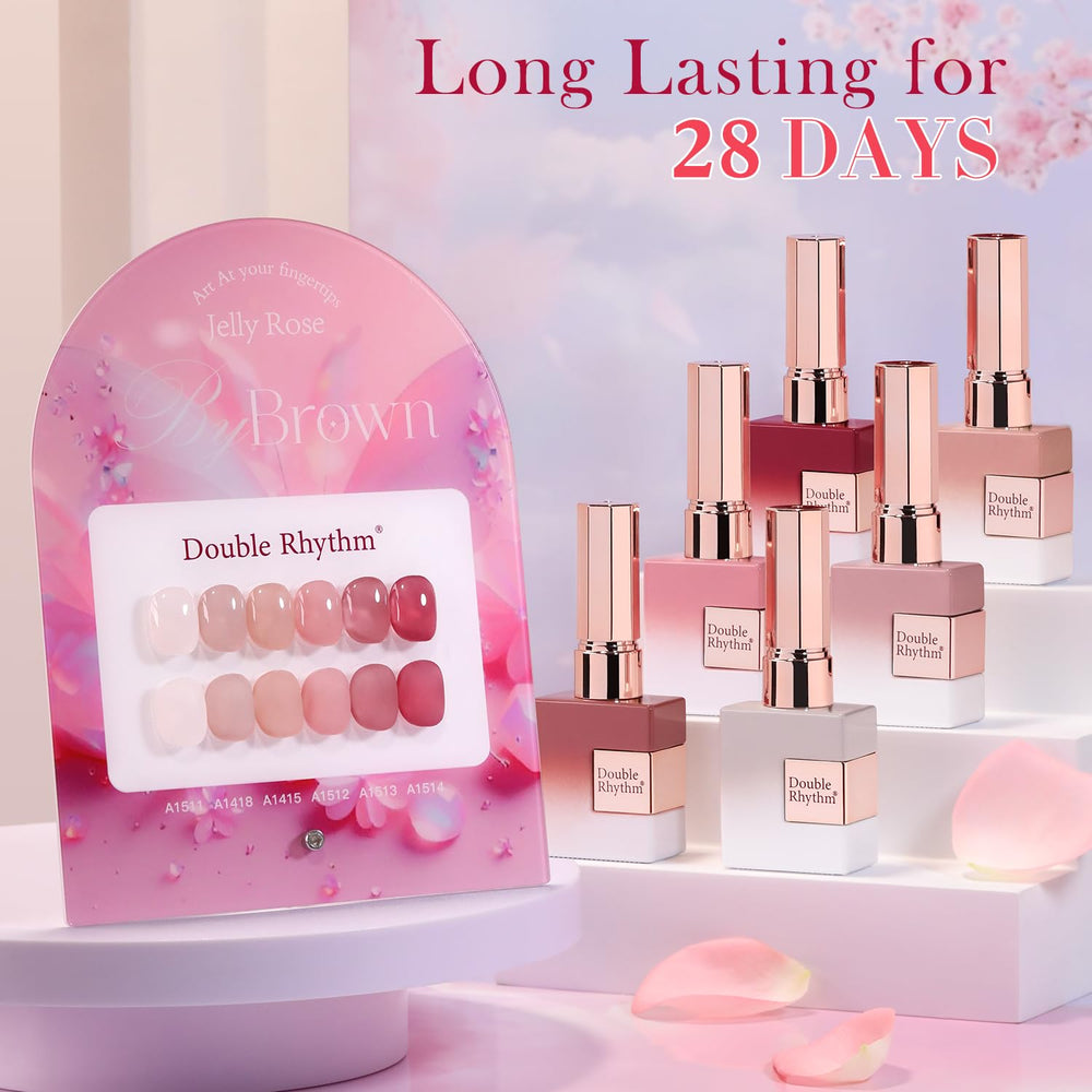 Set de 6 piezas Double Rhythm gel 15 ml cada frasco.