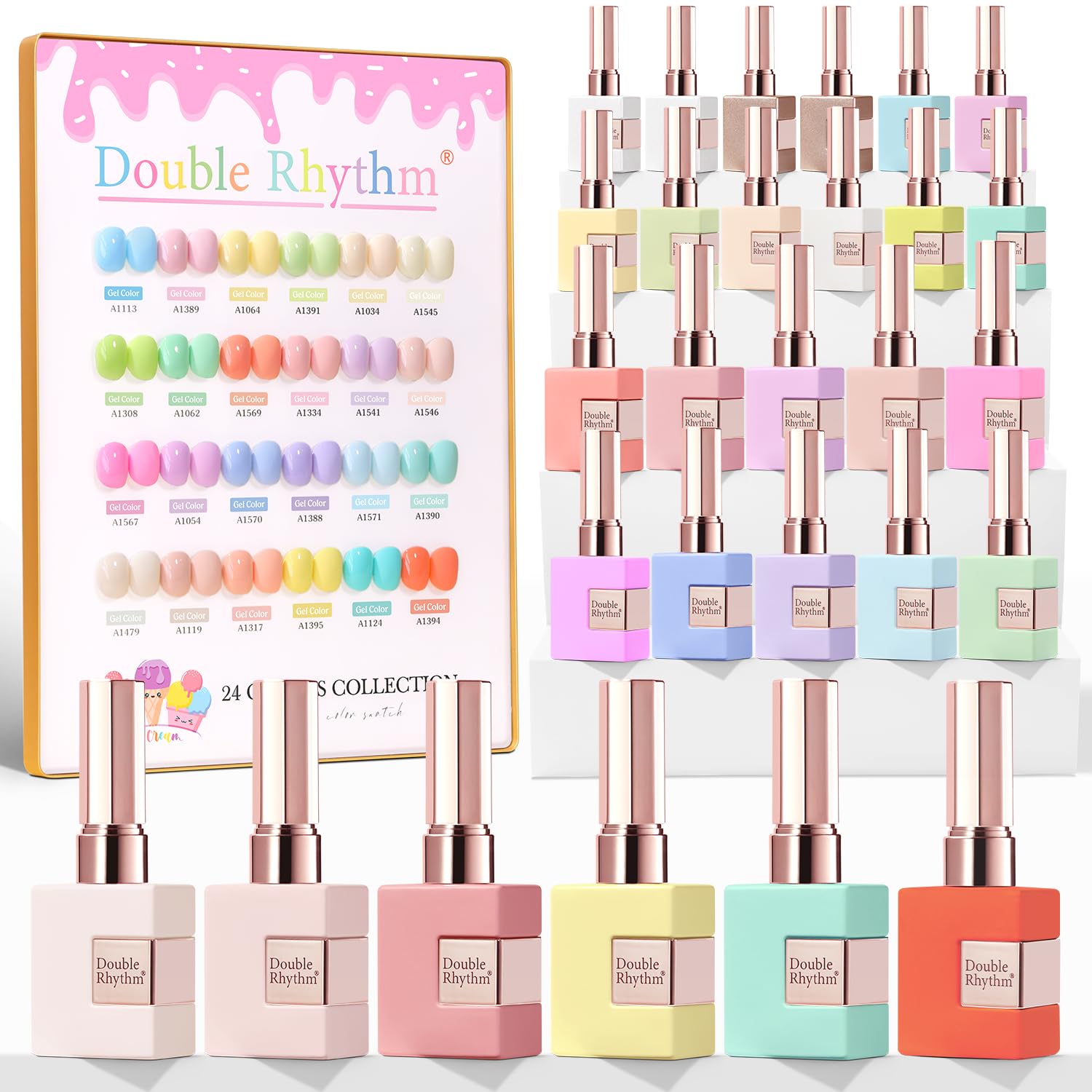 Double Rhythm coleccion Pastel Dulce: esmaltes gel para cobertura completa