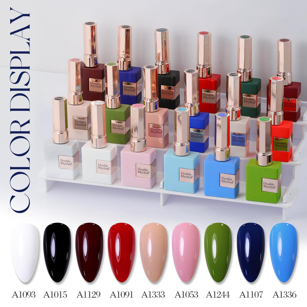 Double Rhythm: primer plano de uñas con detalle de arte