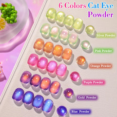 Esmalte gel con brillo rosa, efecto ojo de gato para Double Rhythm.