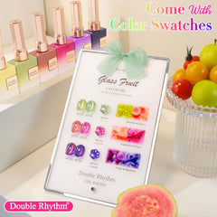Double Rhythm esmalte gel cat eye verde, efecto parpadeante para uñas elegantes.
