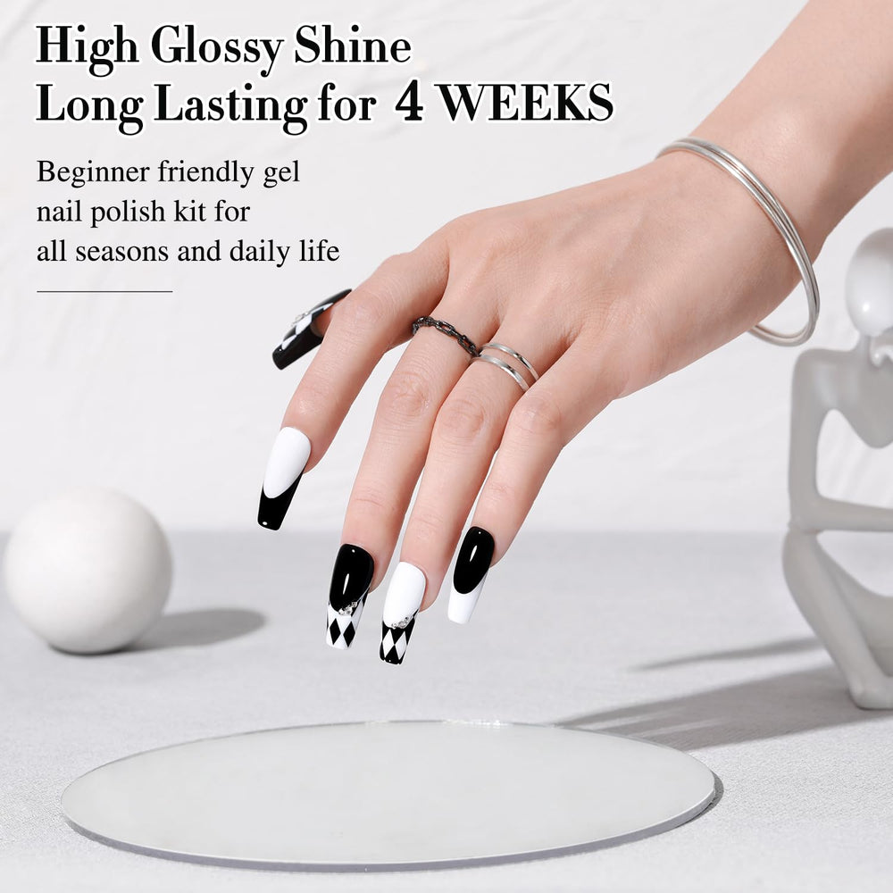 Conjunto de geles Double Rhythm en caja, colores brillantes para nail art.