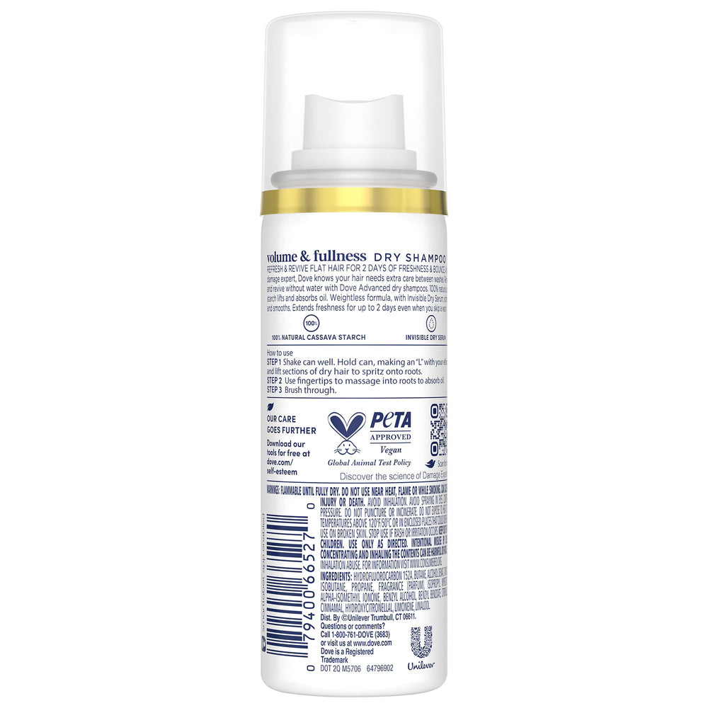 Dove Advanced Dry Shampoo applying to roots for quick root refresh