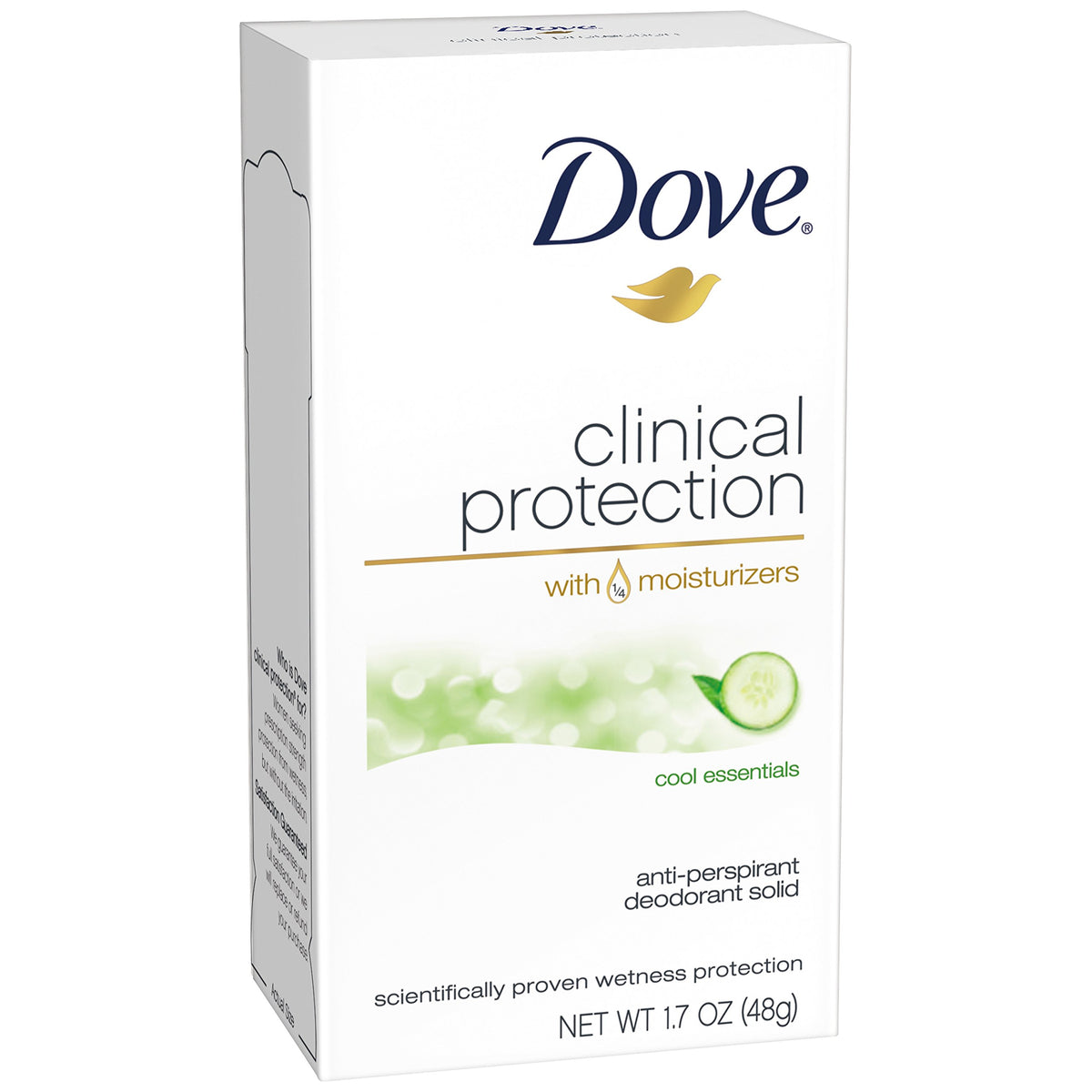 Dove Clinical Protection Cool Essentials: botella de desodorante con protección de hasta 48 horas.