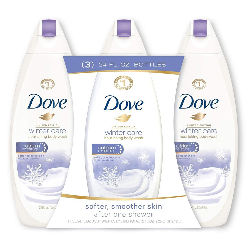 Dove Cuidado Invierno, botella de 24 onzas, paquete de 3 para hidratación diaria en invierno.