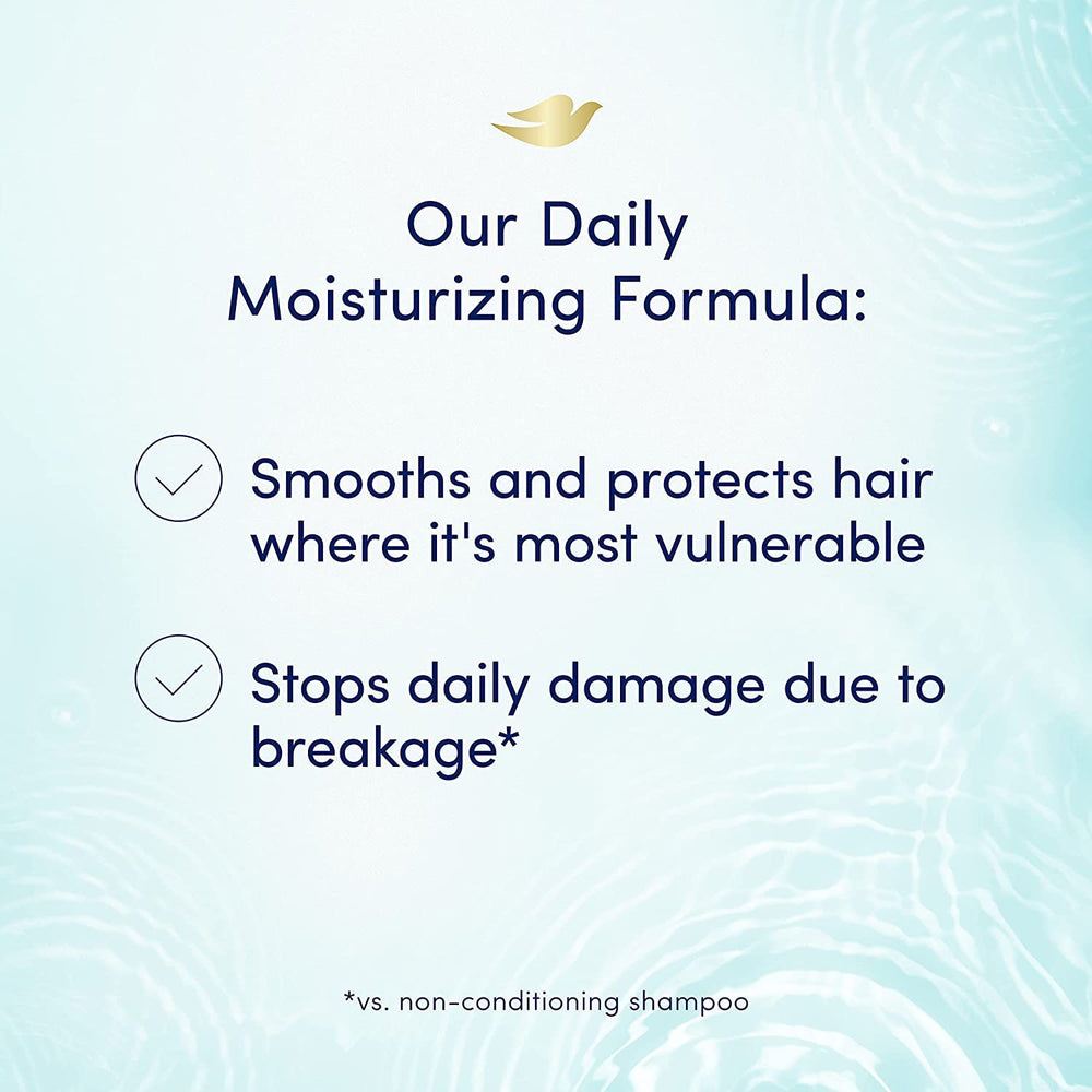 Dove Daily Moisture Shampoo with conditioner pairing for resilience against daily wear.