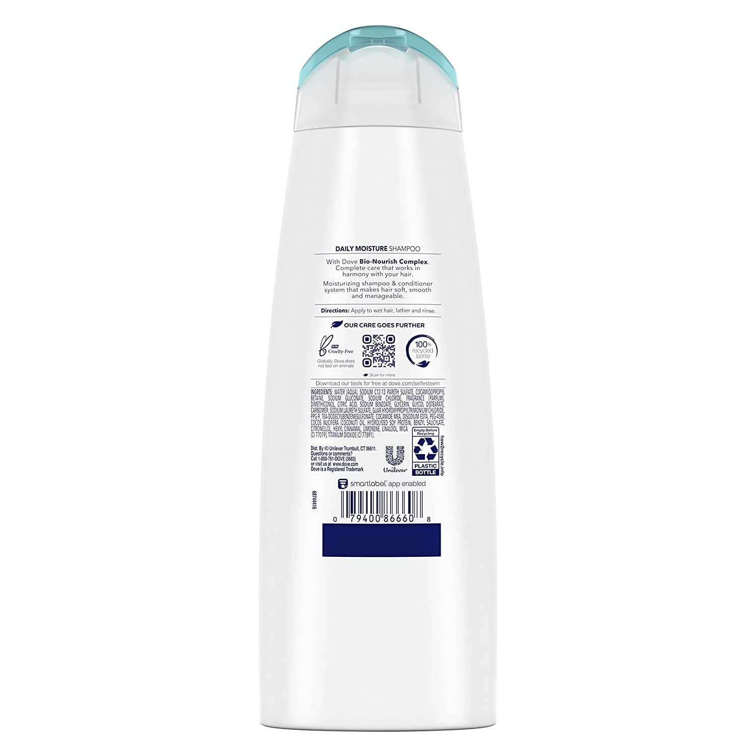 Dove Daily Moisture Shampoo lather demonstrates gentle cleansing for daily use.