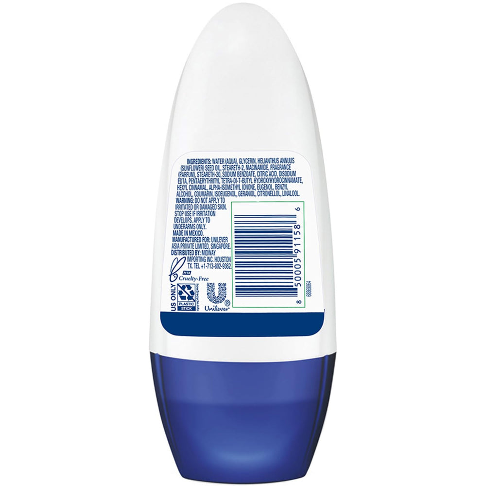 Dove Desodorante Original Claro Roll-On 3 Pack, aplicación suave para uso diario.