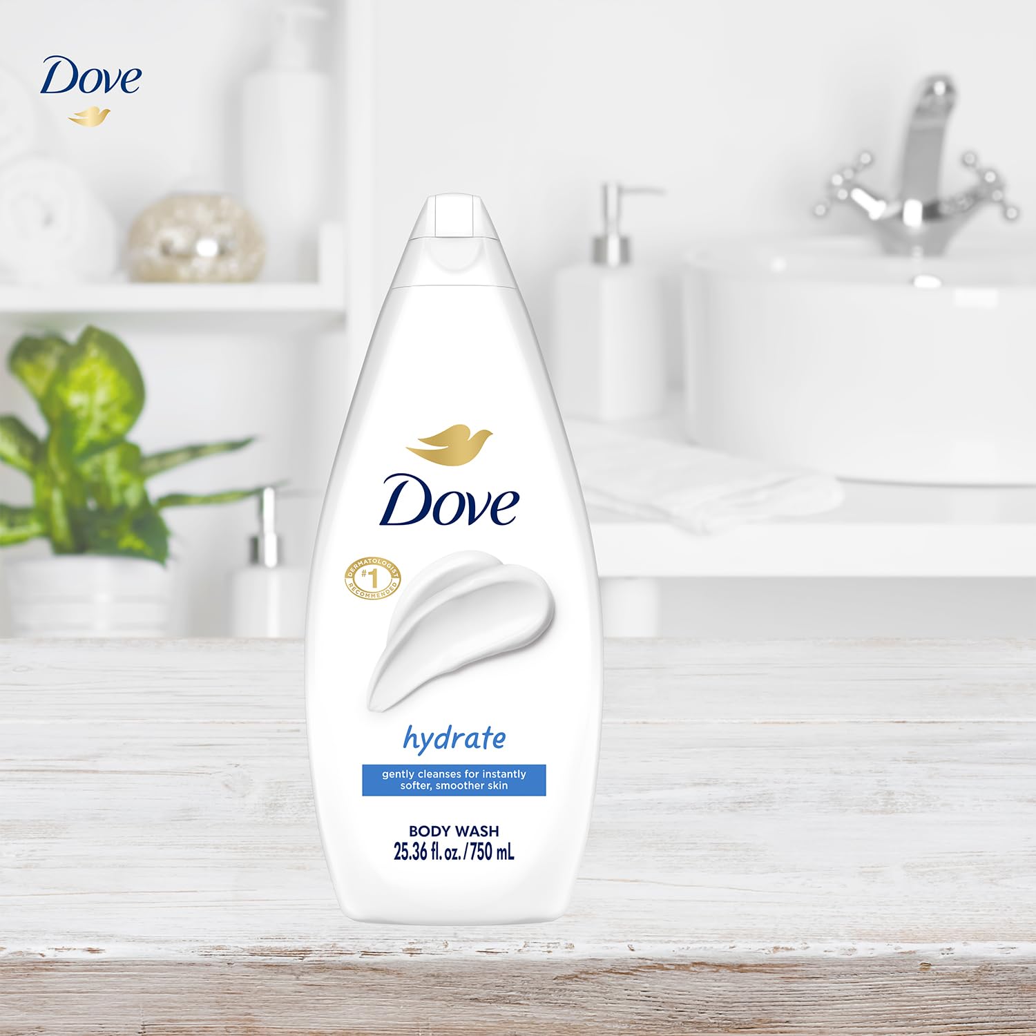 Conjunto de 4 botellas Dove Hidratante Ducha Corporal para el baño