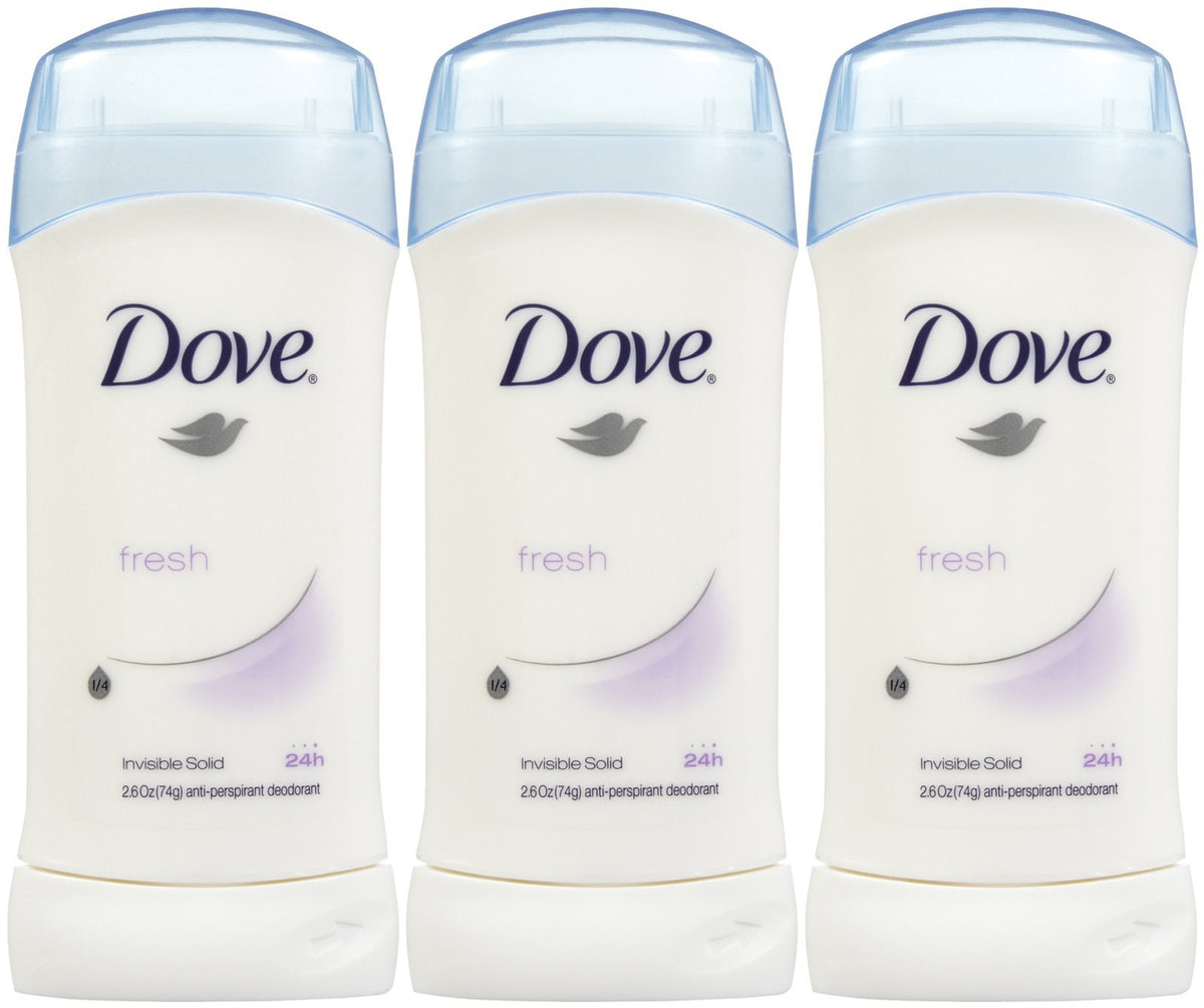 Dove Invisible Solid Fresh stick with pomegranate and lemon verbena scent for all-day fragrance.