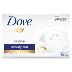 Jabón Dove Original de 135 g en empaque, ideal para uso diario.