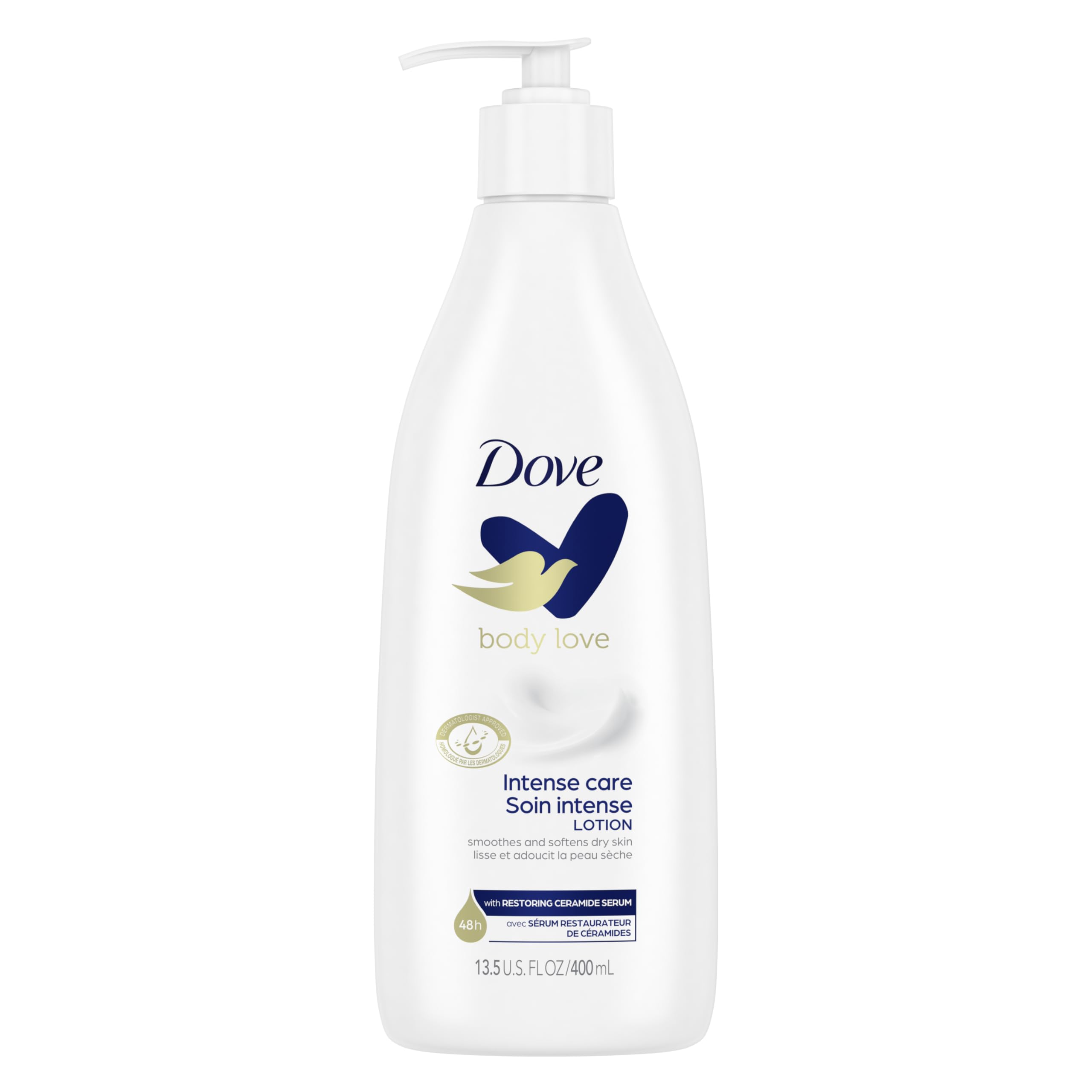 Dove Loción Corporal Cuidado Intenso, botella para hidratación duradera y rápida absorción