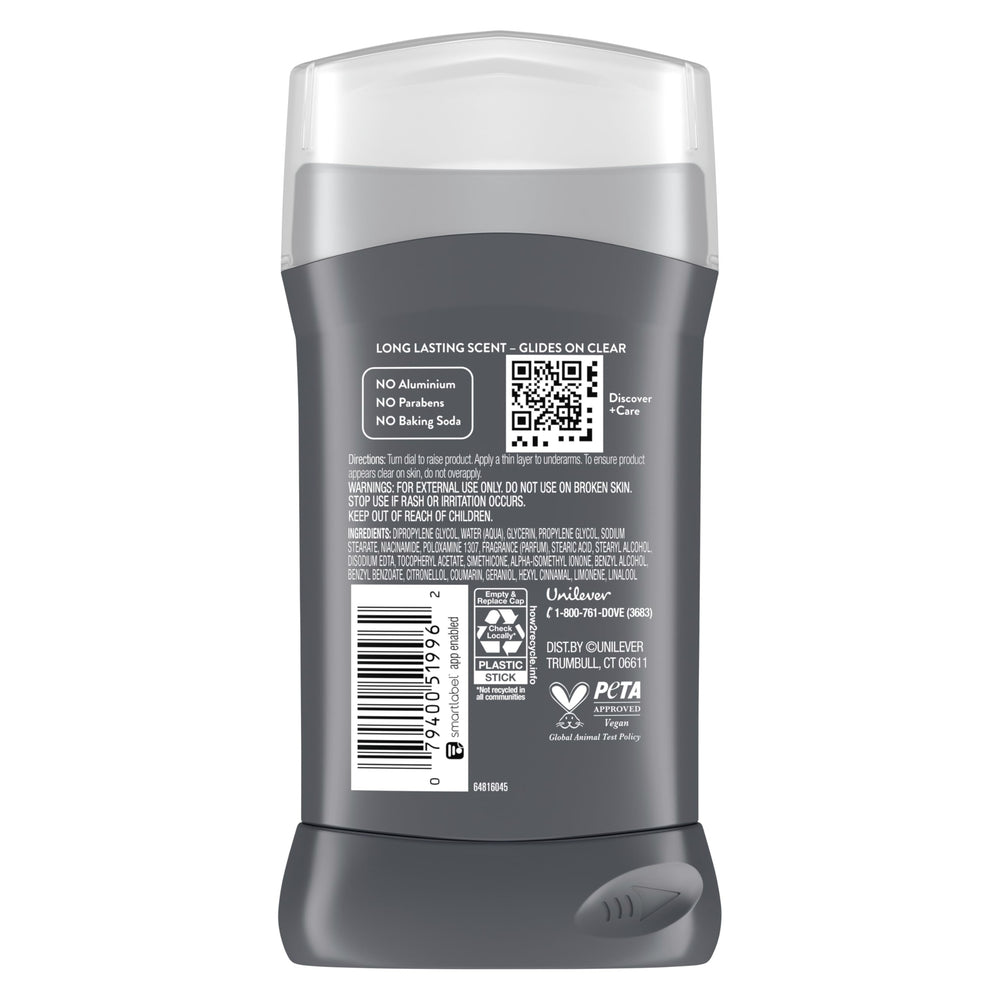 Dove Men+Care protección de 72 horas para axilas en barra.